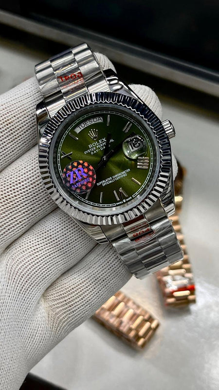 ROLEX | DAYDATE | SILVER WITH BLK DIAL | AUTOMATIC MOVEMENT