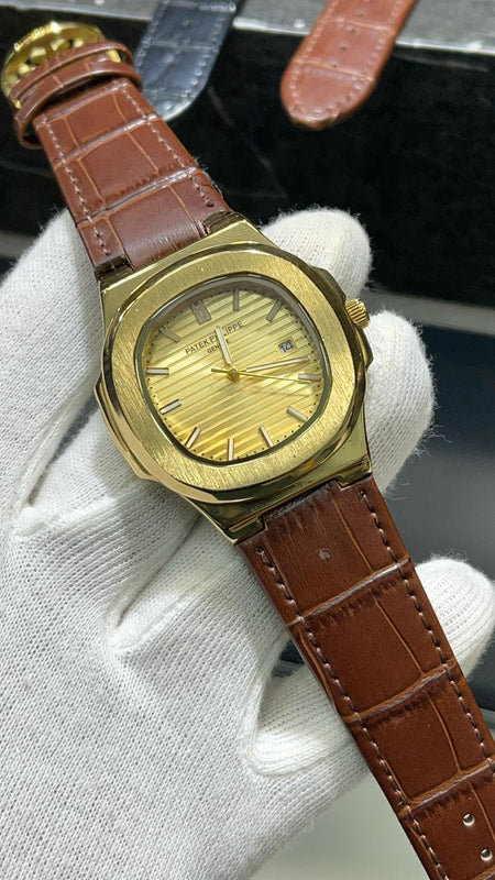 PATEK PHILLIPE | BROWN WITH BROWN DIAL | QUARTZ | LEATHER STRAP