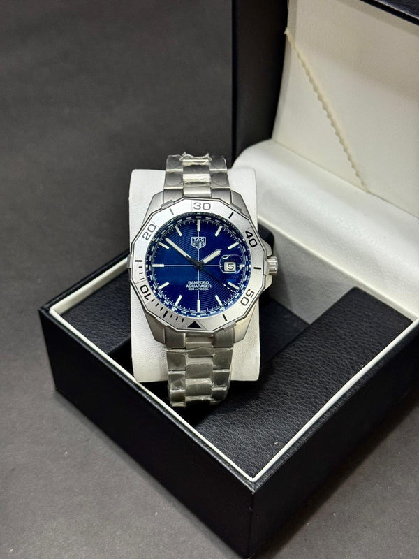 TAG HEUER AQUARACER | AUTOMATIC| MASTER CLONE | ROTATING BEZEL | SILVER WITH GREY SMOKE DIAL