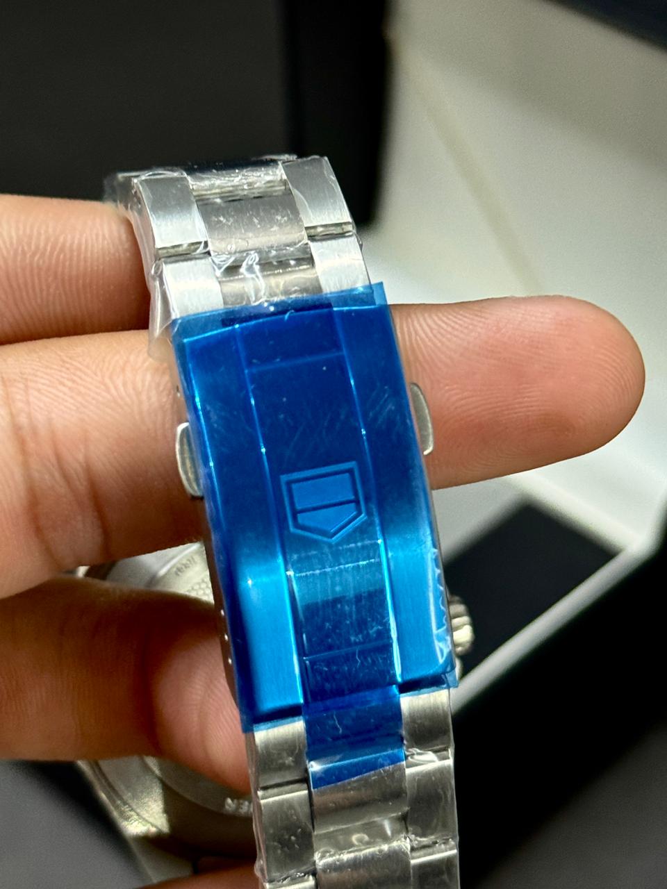 TAG HEUER AQUARACER | AUTOMATIC| MASTER CLONE | SHINE SILVER WITH BLUE | ROTATING BEZEL