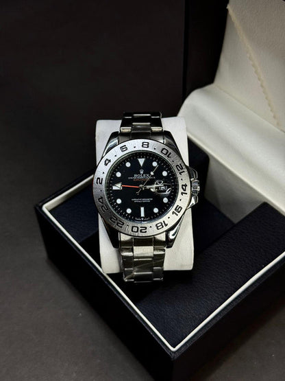 ROLEX EXPLORER 2 | QUARTZ | SILVER WITH WHITE | PREMIUM QUALITY | ROTATING BEZEL