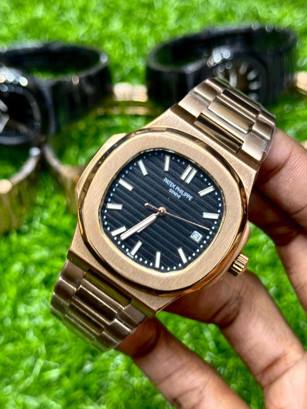 PATEK PHILLIPE NAUTILUS | AUTOMATIC | ROSE GOLD WITH BLUE DIAL | MASTER CLONE