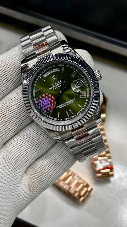 ROLEX | DAYDATE | SILVER WITH BLK DIAL | AUTOMATIC MOVEMENT