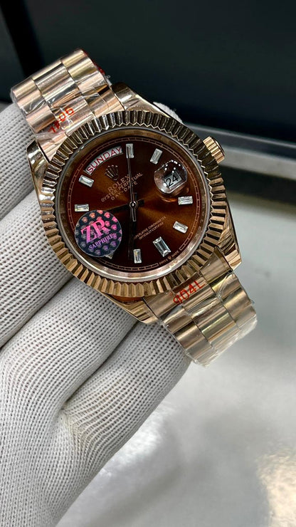 ROLEX | DAYDATE | ROSE GOLD WITH CHOCO DIAL | AUTOMATIC MOVEMENT