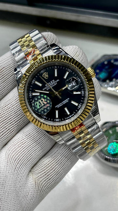 ROLEX | DATEJUST | TWO TONE WITH BLK DIAL | AUTOMATIC MOVEMENT