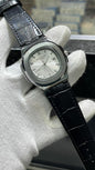 PATEK PHILLIPE | BLACK WITH TWO TONE BLK DIAL | QUARTZ | LEATHER STRAP