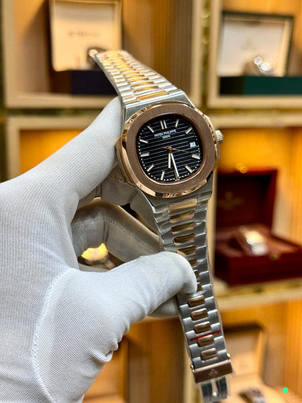 PATEK PHILLIPE NAUTILUS | AUTOMATIC| MASTER CLONE | TWO TONE WITH WHITE DIAL