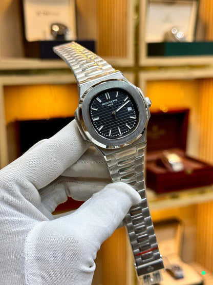 PATEK PHILLIPE NAUTILUS | AUTOMATIC| MASTER CLONE | SILVER WITH OLIVE GREEN