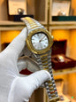 PATEK PHILLIPE NAUTILUS | AUTOMATIC| MASTER CLONE | TWO TONE WITH WHITE DIAL