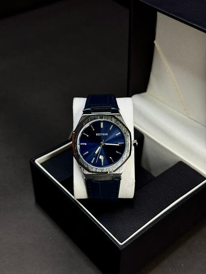 BESTWIN | AP STYLE | QUARTZ  | ORIGINAL | LEATHER STRAP | BROWN WITH GOLD DIAL