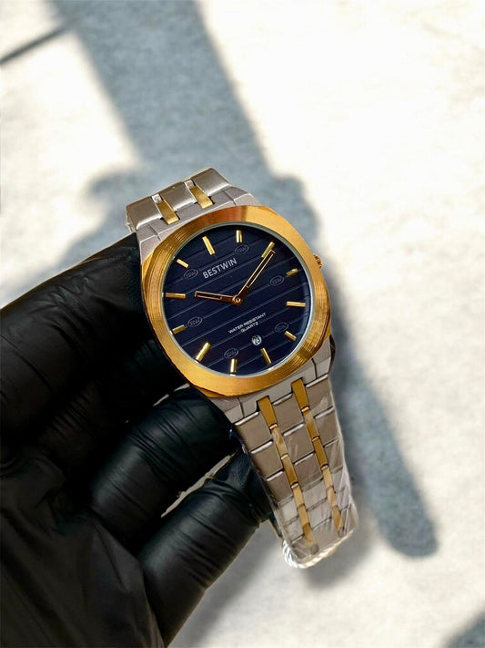 BESTWIN | GUCCI STYLE | SLIMMEST | ORIGINAL| QUARTZ | TWO TONE  WITH BLK | BUTTERFLY LOCK