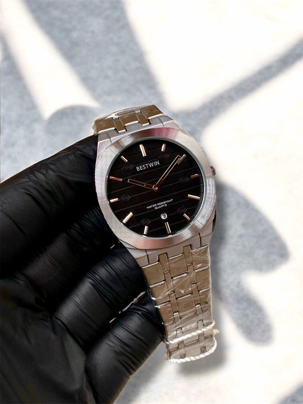 BESTWIN | GUCCI STYLE | SLIMMEST | ORIGINAL| QUARTZ | SILVER WITH WHITE |  BUTTERFLY LOCK