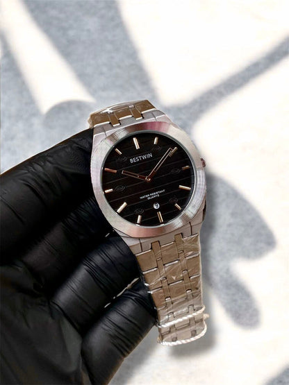 BESTWIN | GUCCI STYLE | SLIMMEST | ORIGINAL| QUARTZ | SILVER WITH WHITE |  BUTTERFLY LOCK