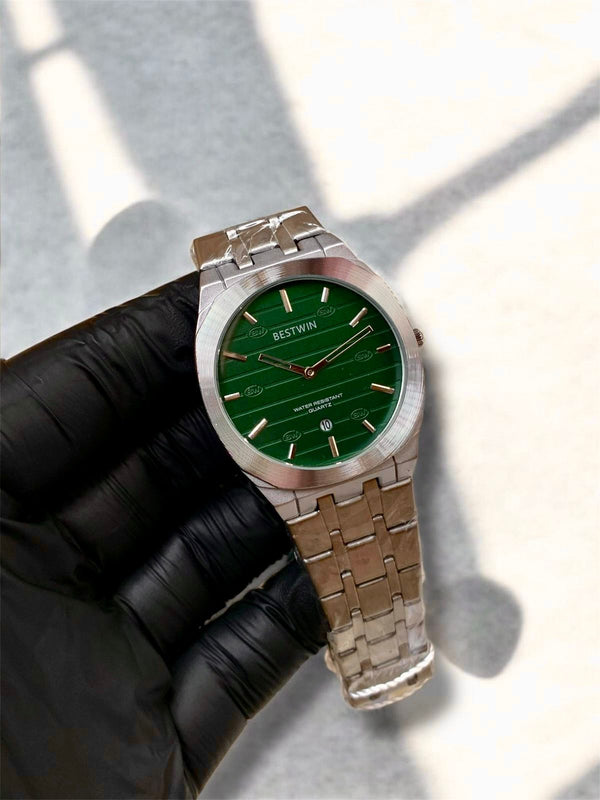 BESTWIN | GUCCI STYLE | SLIMMEST | ORIGINAL| QUARTZ | SILVER WITH WHITE |  BUTTERFLY LOCK