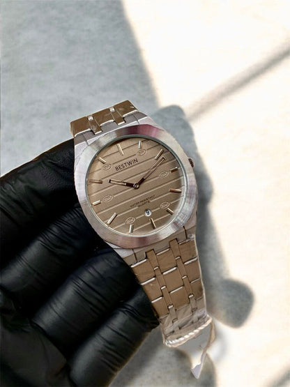 BESTWIN | GUCCI STYLE | SLIMMEST | ORIGINAL| QUARTZ | SILVER WITH WHITE |  BUTTERFLY LOCK