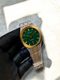 BESTWIN | GUCCI STYLE | SLIMMEST | ORIGINAL| QUARTZ | TWO TONE WITH GREEN | BUTTERFLY LOCK