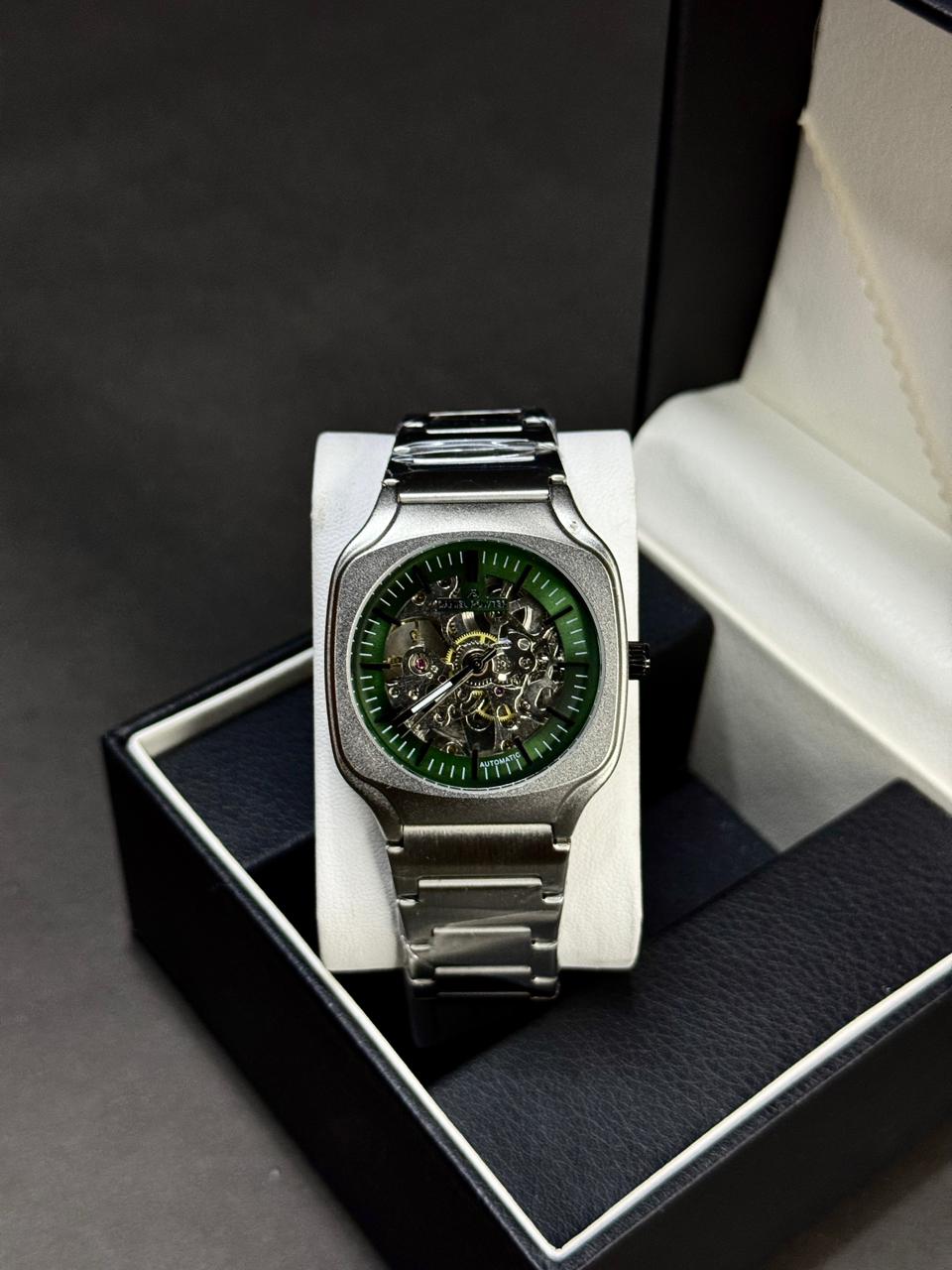 DANIEL POWTER | AUTOMATIC | MATTE SILVER WITH GREEN  | ORIGINAL