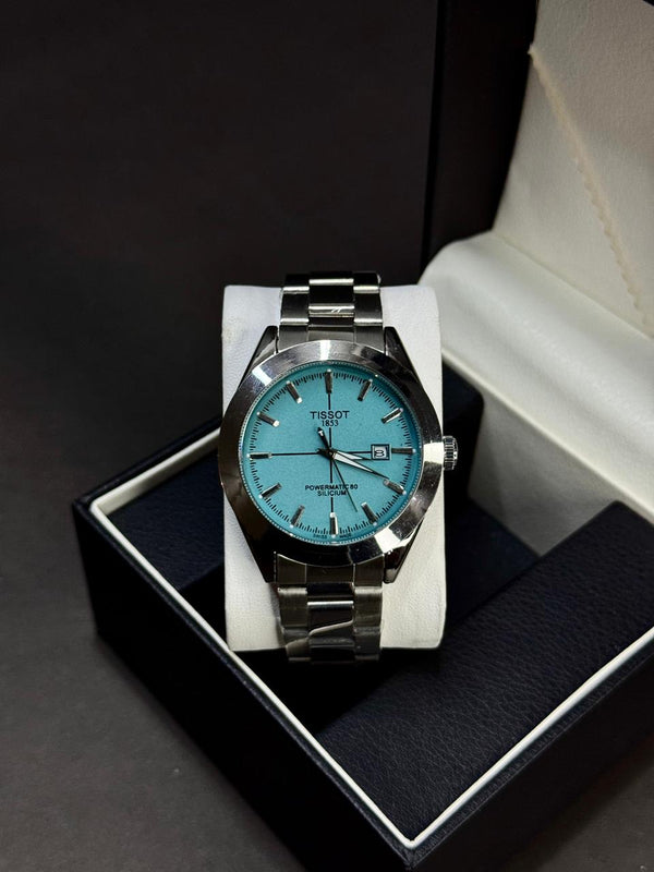 TISSOT GENTLEMAN | QUARTZ |  SILVER WITH BLUE |  PREMIUM QUALITY