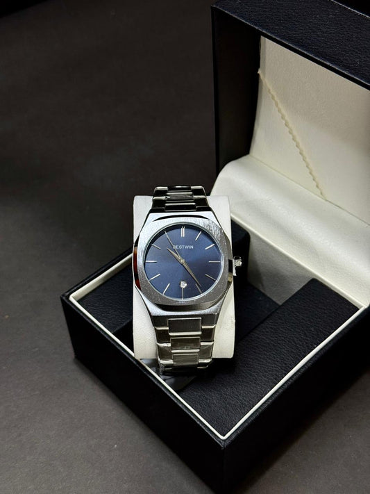 BESTWIN | AP STYLE | QUARTZ | ORIGINAL | SILVER WITH BLUE