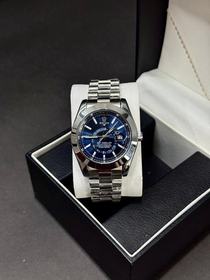 ROLEX SKY DEWELLER | QUARTZ | MASTER LOCK | SILVER WITH TIFFANY