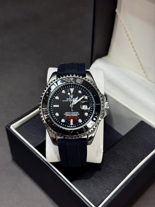 ROLEX YACHTMASTER | BLACK WITH BLK | MASTER LOCK | ROTATING BEZEL