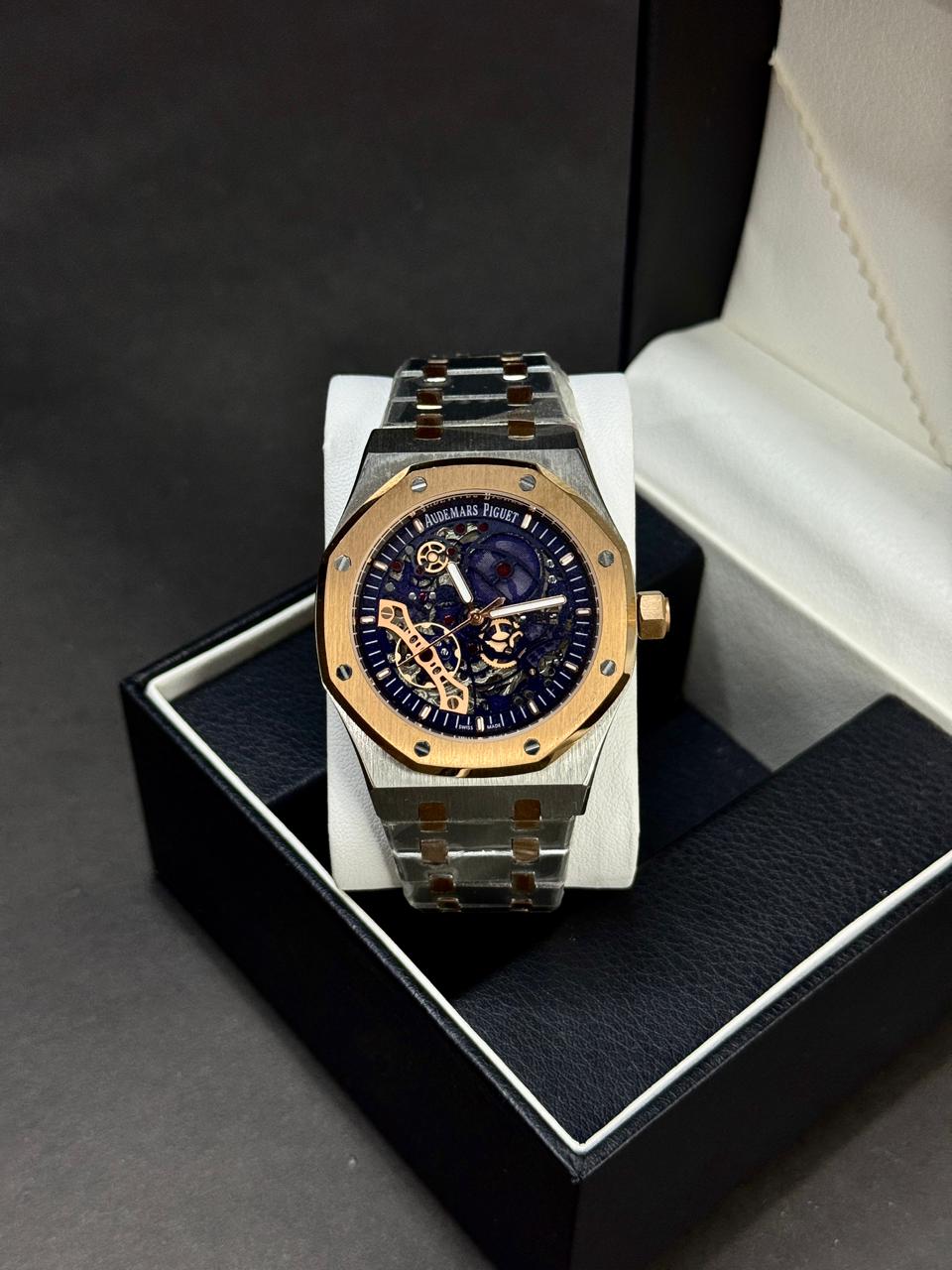 AUDEMARS PIGUET ROYAL OAK SKELETON | AUTOMATIC | MASTER CLONE | SIKVER WITH BLK