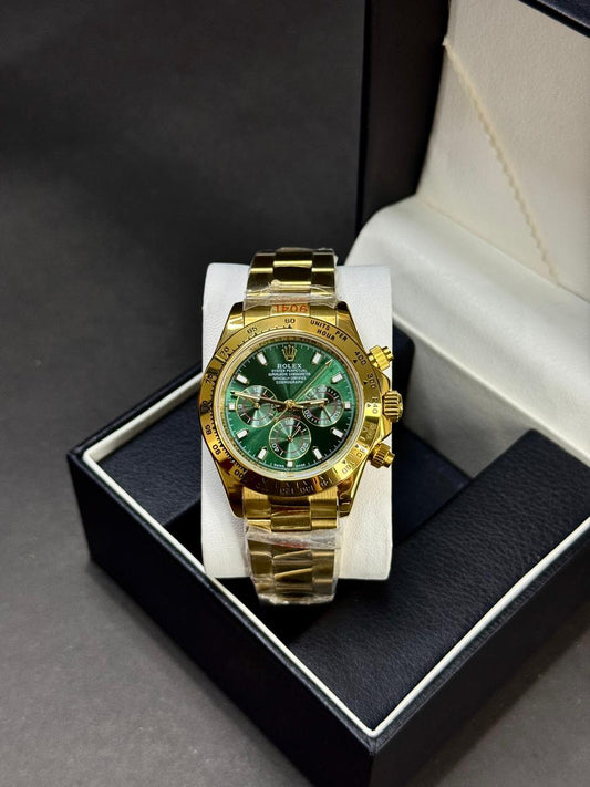 ROLEX DAYTONA JOHN MAYER | AUTOMATIC | MASTER CLONE | GOLD WITH GREEN