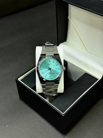 TISSOT PRX | QUARTZ | WAFFLE  DIAL | SILVER WITH WHITE | MASTER LOCK | PREMIUM QUALITY