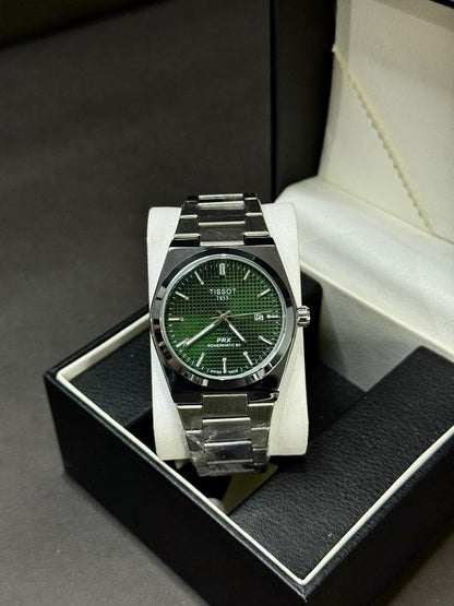 TISSOT PRX | QUARTZ | WAFFLE  DIAL | SILVER WITH WHITE | MASTER LOCK | PREMIUM QUALITY