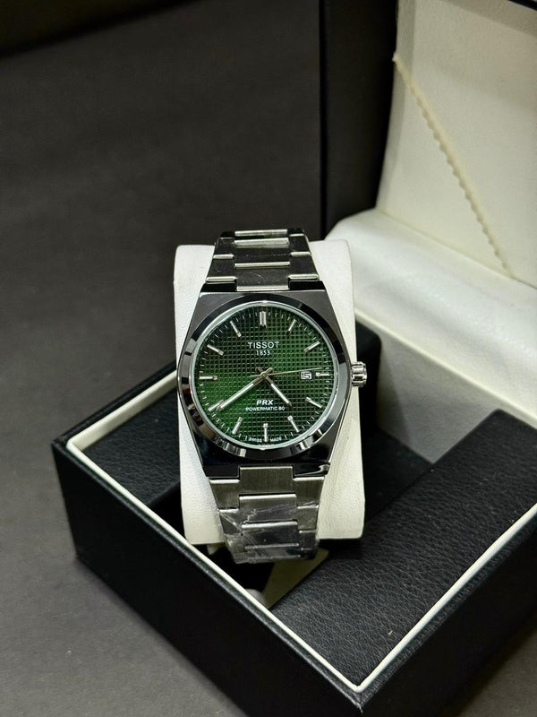 TISSOT PRX | QUARTZ | WAFFLE  DIAL | SILVER WITH WHITE | MASTER LOCK | PREMIUM QUALITY