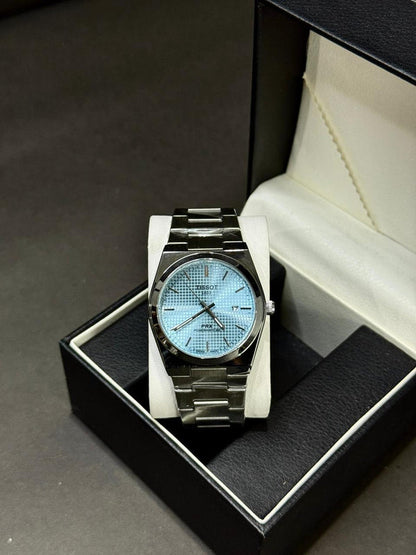 TISSOT PRX | QUARTZ | WAFFLE  DIAL | SILVER WITH WHITE | MASTER LOCK | PREMIUM QUALITY