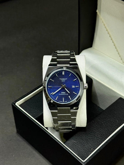 TISSOT PRX | QUARTZ | WAFFLE  DIAL | SILVER WITH WHITE | MASTER LOCK | PREMIUM QUALITY