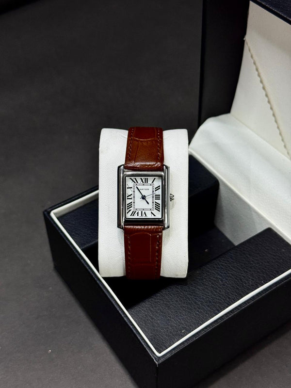 CARTIER TANK FOR LADIES | BLK WITH WHITE  | QUARTZ