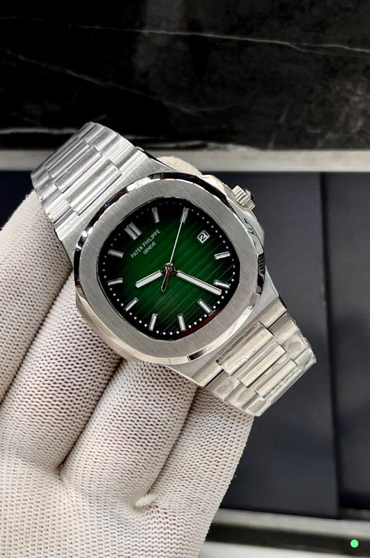 PATEK PHILLIPE NAUTILUS | AUTOMATIC| MASTER CLONE | SILVER WITH WHITE DIAL