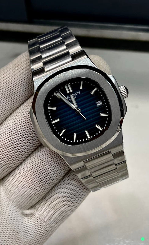 PATEK PHILLIPE NAUTILUS | AUTOMATIC| MASTER CLONE | SILVER WITH WHITE DIAL