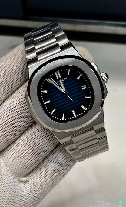 PATEK PHILLIPE NAUTILUS | AUTOMATIC| MASTER CLONE | SILVER WITH WHITE DIAL