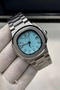 PATEK PHILLIPE NAUTILUS | AUTOMATIC| MASTER CLONE | SILVER WITH WHITE DIAL